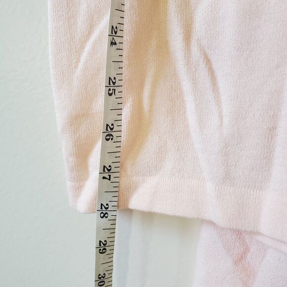 Modern Soul Comfort Yarn Twin Set 3/4 Sleeve Top Open Vest Peach Womens Size M - Picture 6 of 10